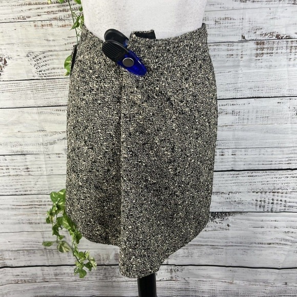 INC International Concepts Skirt 8 Silver Black Tweed Wool Wrap Cocktail Slim - Picture 10 of 11